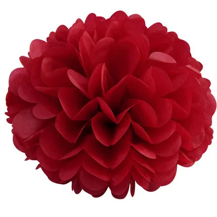 White Tissue Paper Pom Poms Flowers Balls Wedding Decorations Party Decorations Adult Baby Shower Deco Mariage Paper pompoms - Цвет: Red