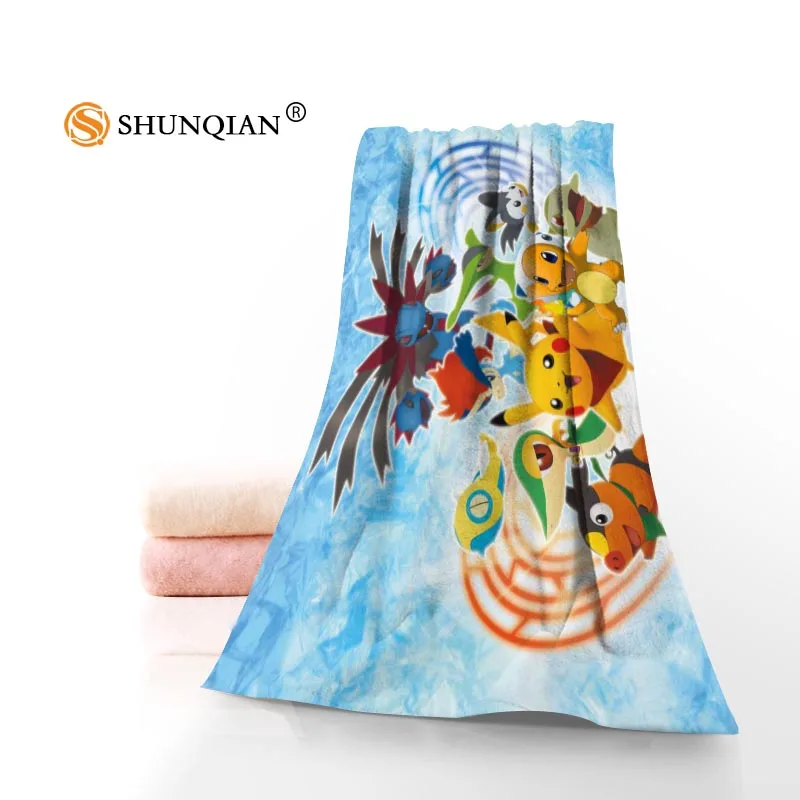 Новое поступление, полотенце для лица с покемонами/банное полотенце на заказ, тканевые полотенца из микрофибры, размер 35x75 см, 70x140 см - Цвет: Светло-серый