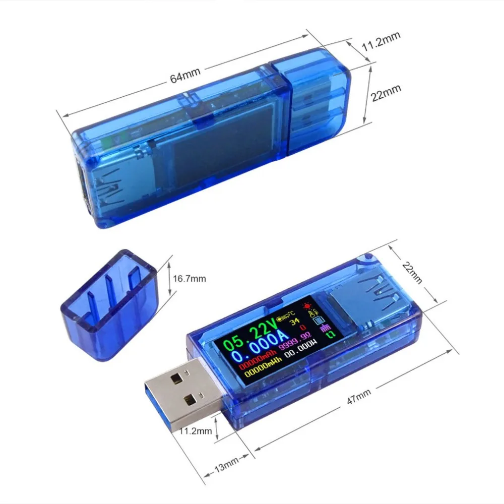 AT34 USB3.0 ips HD цветной экран USB тестер напряжение тока Емкость энергии эквивалентное сопротивление тестер температуры