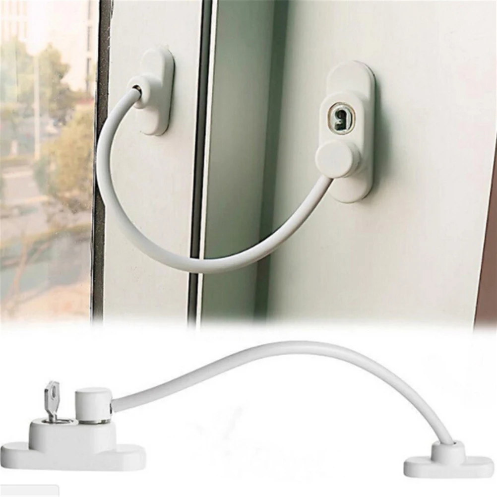 Lockable Window Security Cable Lock Door Safety Restrictor Child Room Window And Door Security Restrictor with Key