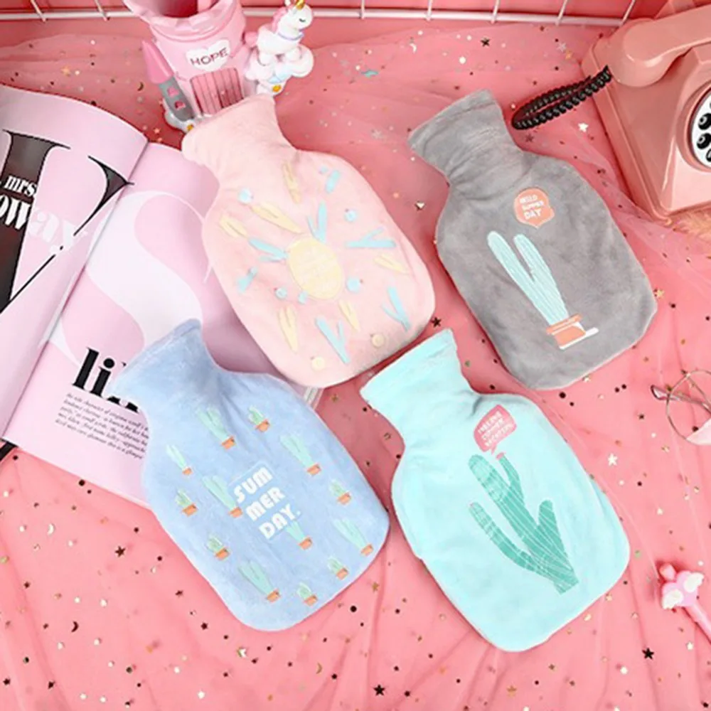 

Plush Cartoon Hand Po Warm Water Bottle Cute Mini Hot Water Bottles Small Portable Hand Warmer Water Injection Storage Bag Tools