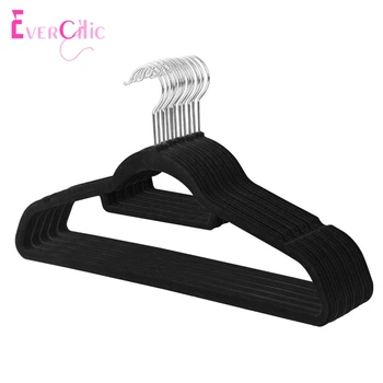 

10pcs Flocking Non-slip Plastic Hanger Flocking Hanger Custom Non-slip Flocking Hanger Seamless Drying Rack Multi-color