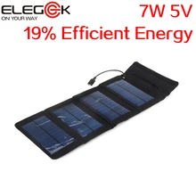 ELEGEEK 7W 5V Folding Solar Panel Charger Pack Outdoor Portable USB Solar Panel Charger for iPhone Samsung Android 5V Device