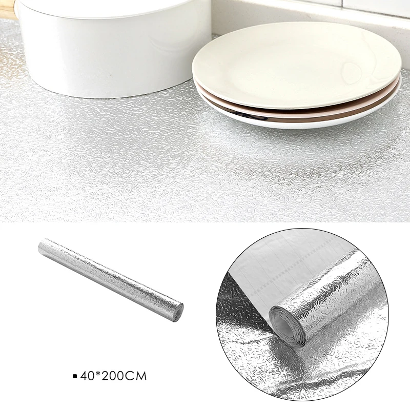 Self adhesive Aluminum Foil Kitchen Sticker Anti oil Anti fouling