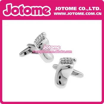 

Wholesale Vintage Silver Crystal Foot Rhinestone Cufflink