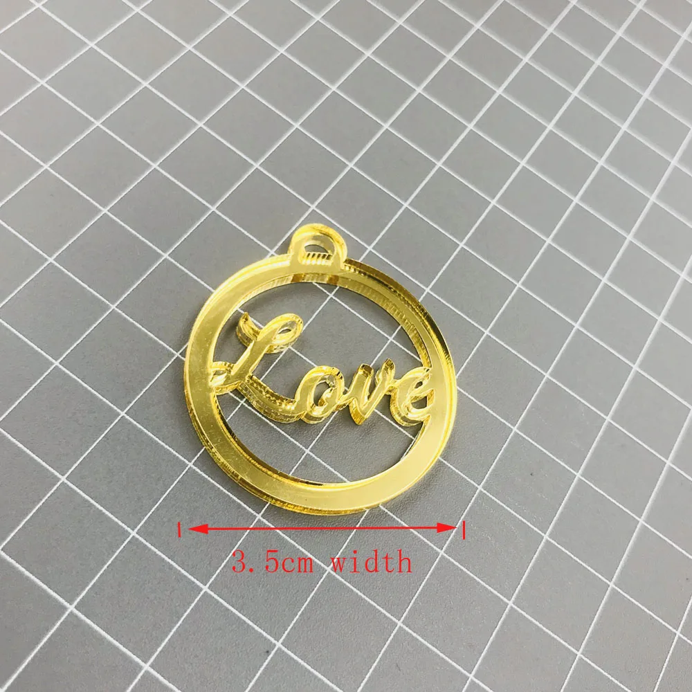 50 pcs Wedding Love Tags  Gold  Silver Mirror  Clear  Wood Label Tag Party Favors Gift Wedding Decor candy Box (5)