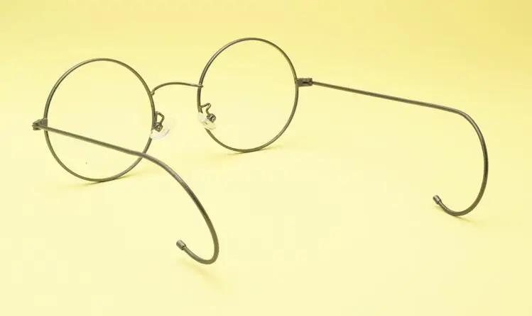 Винтажные круглые оправа для очков 60s 46 мм золотого цвета из металла John Lennon Steve Jobs