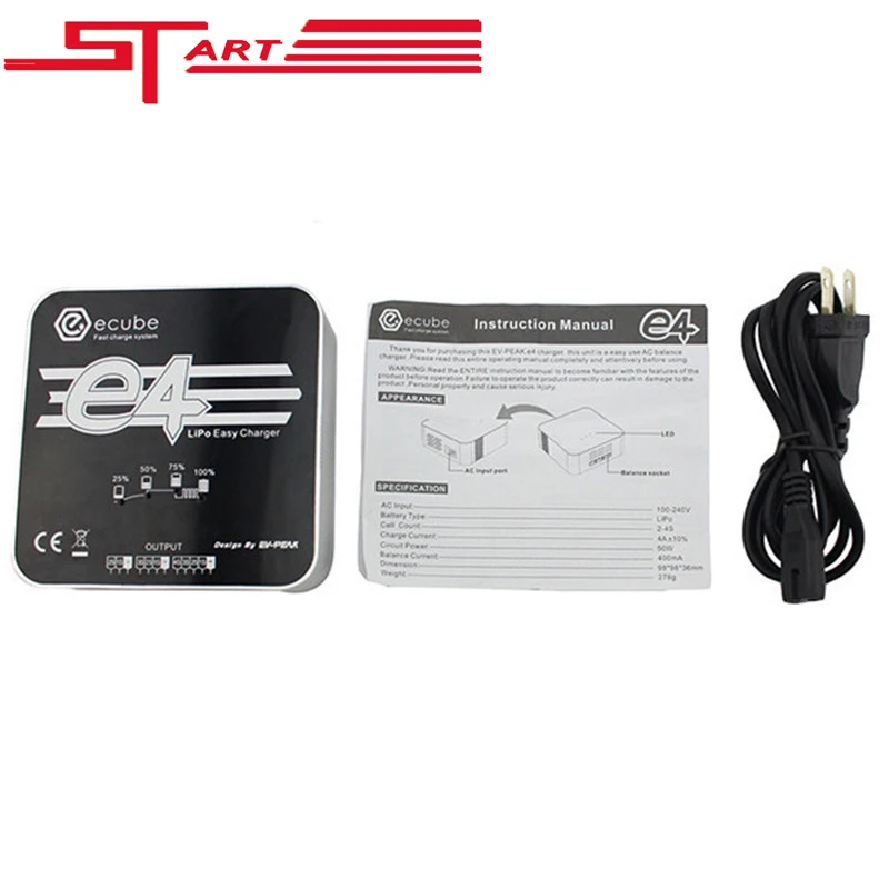 

Hot EV-PEAK E4 0W 4A AC Input Voltage For RC Helicopter Part100V-240V Fast Balance Charger for 2S-4S LiPo Battery Fast Shipping