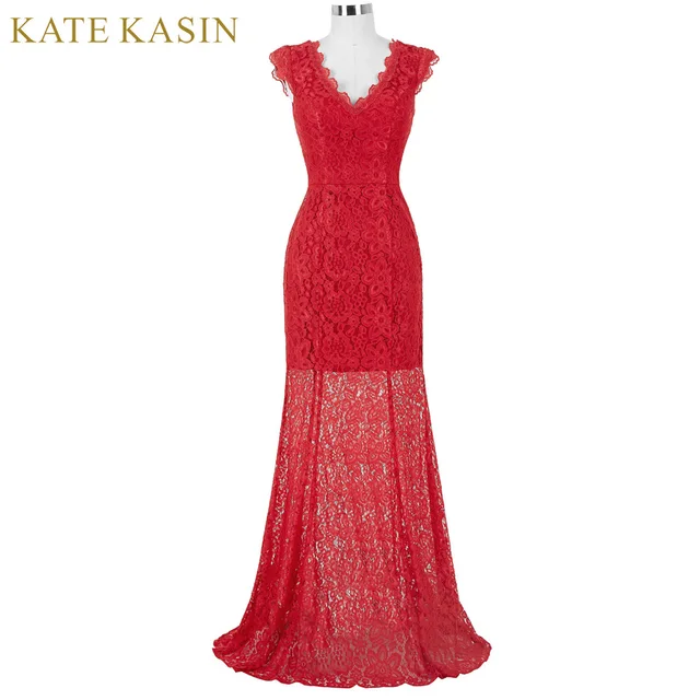Vintage Lace Capped Sleeves Prom Dresses