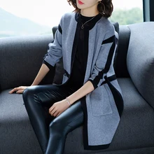 Бренд JANELUXURY, женский модный вязаный кардиган, весна-осень, новинка, хит, цветное пальто в полоску, OL, для путешествий, свободная верхняя одежда