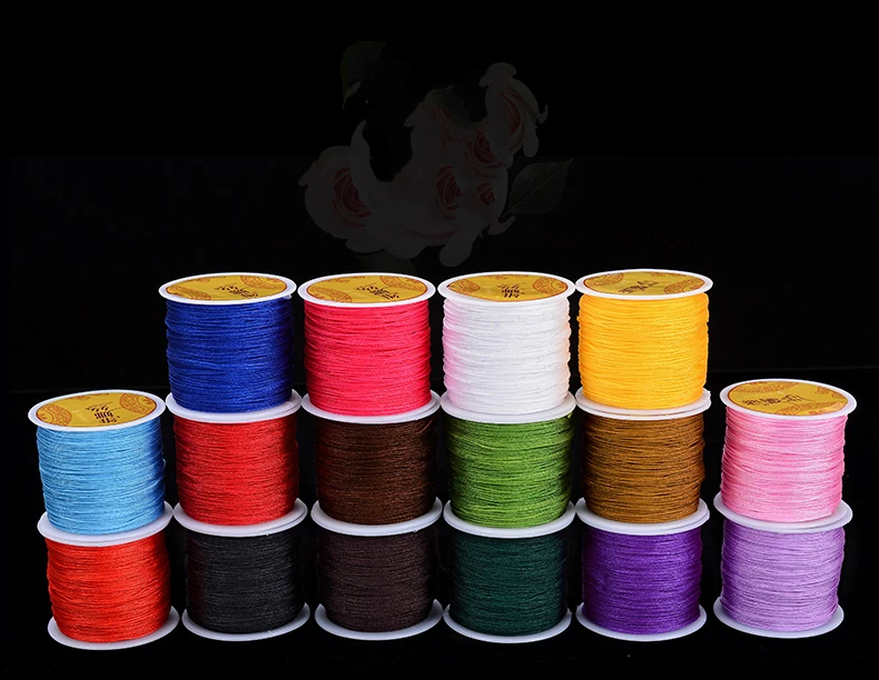 

MOQ=1PC Nonelastic Cords 0.8mm Jewelry Findings Components DIY Accessories Necklace Bracelet Polyester Line/String/Thread Cheap