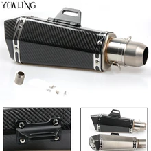 Motorcycle Scooter exhaust escape pipe Muffler pipe For Yamaha MT-07 MT07 MT 07 09 MT-09 FZ07 FZ09 Kawasaki NINJA 300 250 z300 motorcycle exhaust modified scooter clamp on motorbike mid pipe slip on muffler exhaust mid pipe for yamaha mt 07 mt07 mt 07