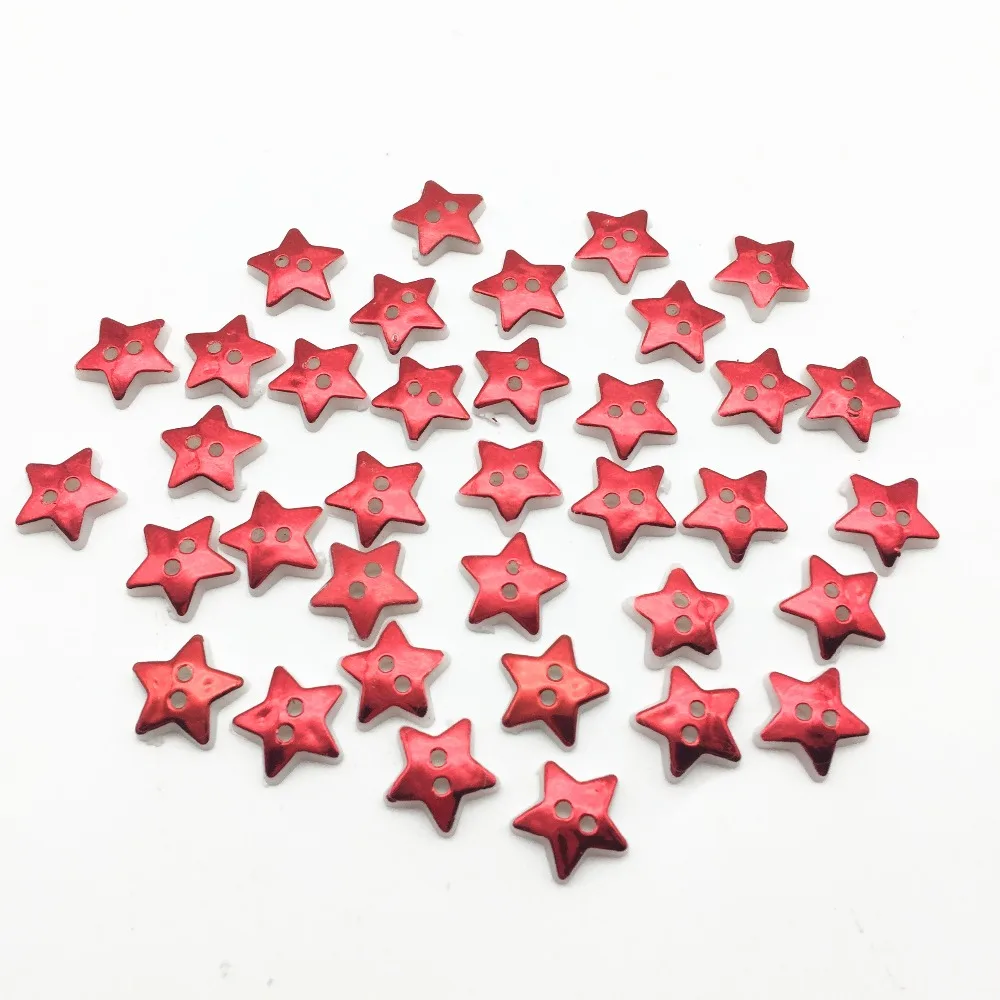 Buy 500pcs Metallic Red Color Christmas Star Buttons