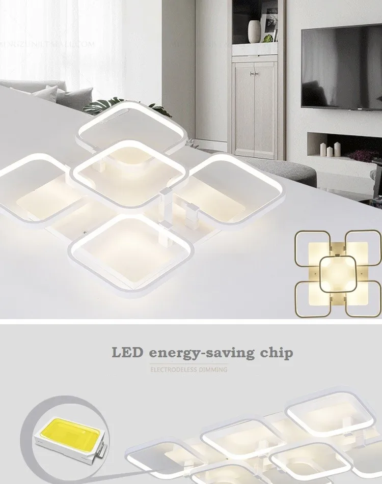 Тонкий алюминиевый акриловый светодиодный потолочный светильник для гостиной, спальни, кабинета, ресторанов, офисных и коммерческих