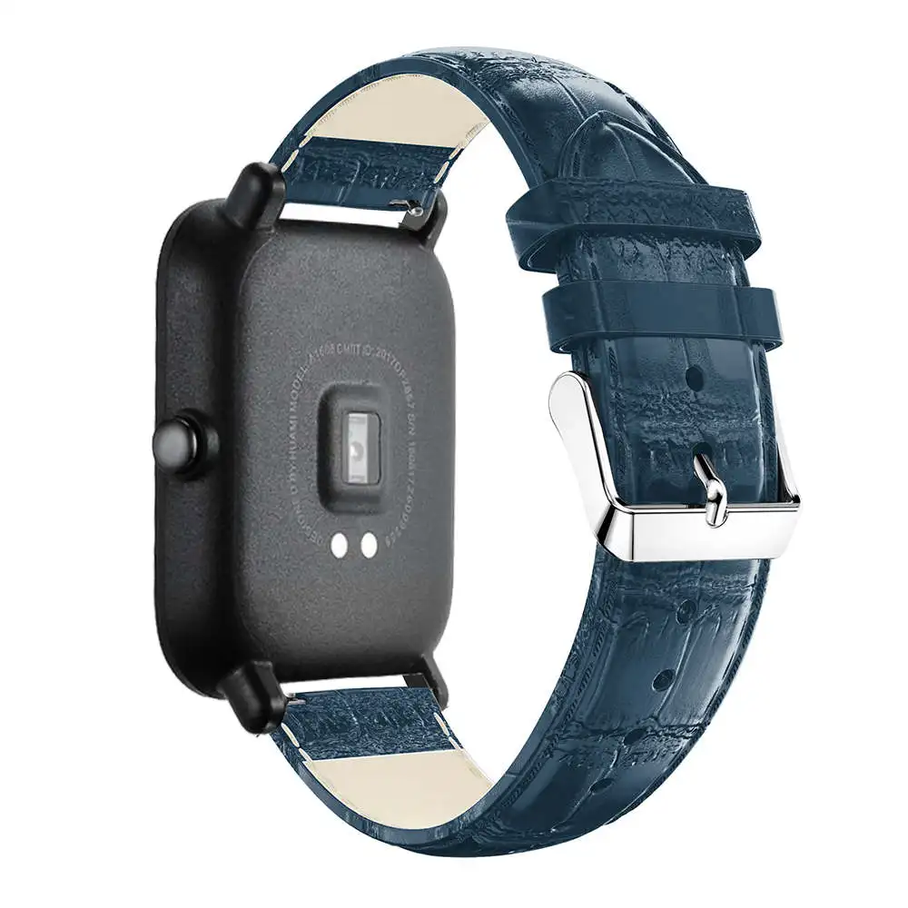 Ремешок под крокодиловую кожу для Xiaomi Huami Amazfit Bip BIT Lite Youth кожаный ремешок смарт