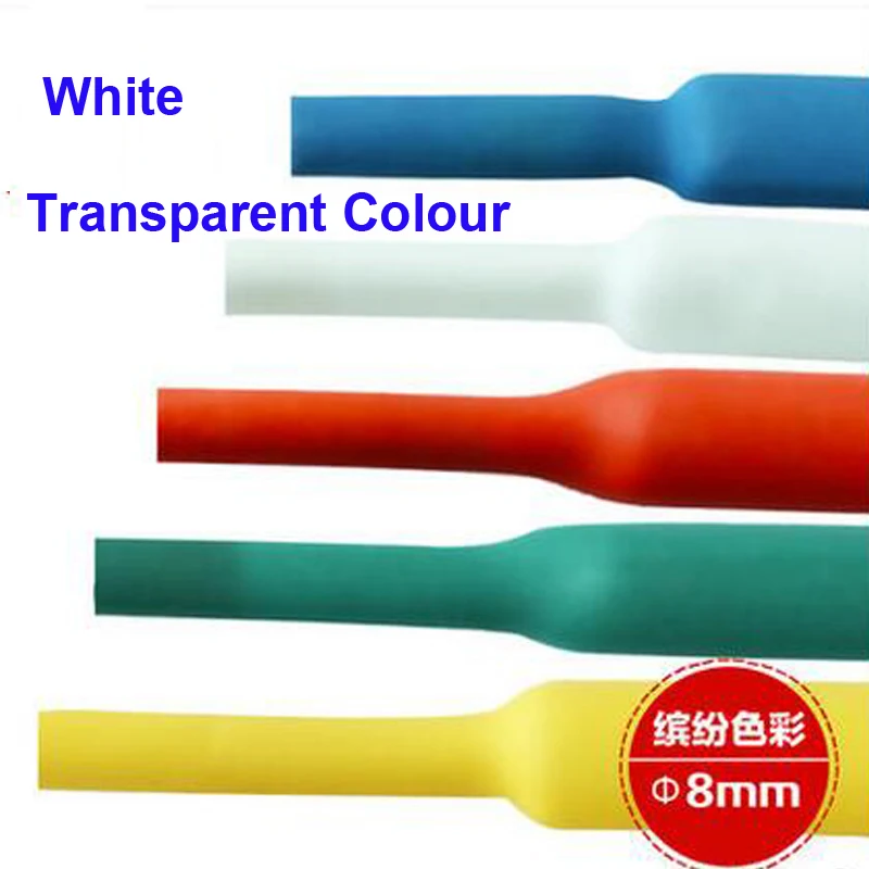 

Free Shipping Quality Assurance 10m/ Roll 1KV 2 Times Contraction White 8MM Diameter PE Heat Shrink Tubing Insulating Bush