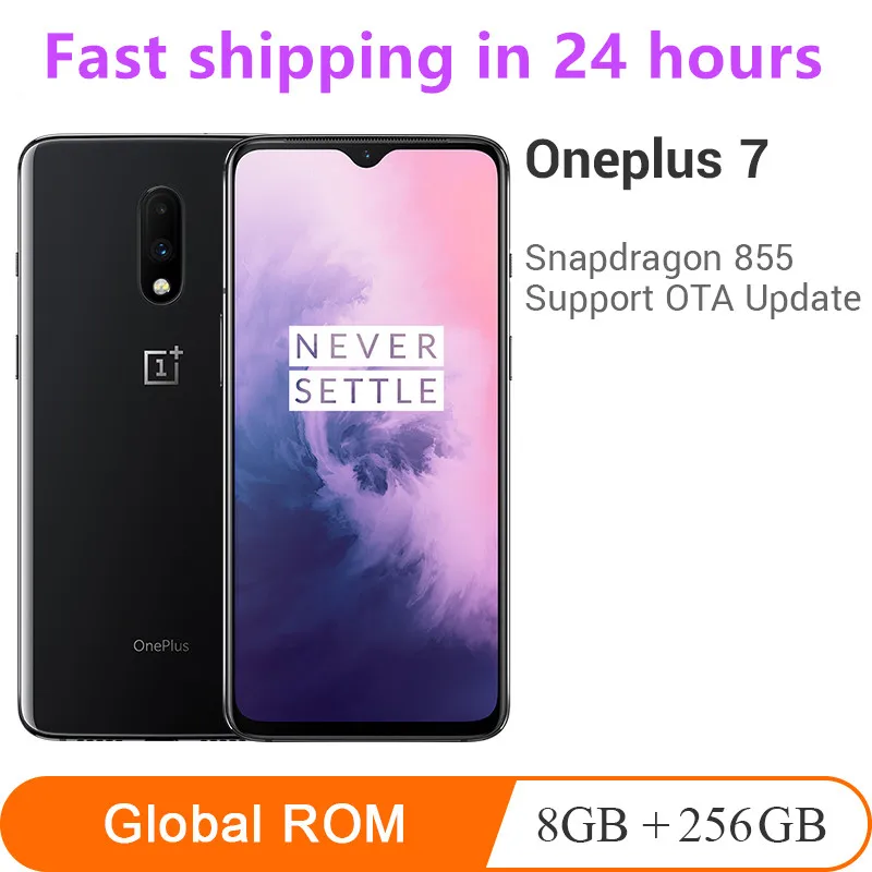 Смартфон Oneplus 7 с глобальной ПЗУ, 8 ГБ, 256 ГБ, Восьмиядерный процессор Snapdragon 855, 6,41 дюймов, AMOLED, 48MP+ 16MP, две камеры, NFC, 3700 мАч, мобильный телефон