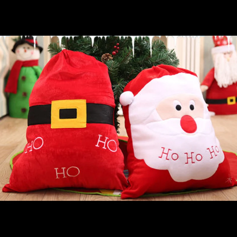 Santa Claus Gift Bags Party Cookie Candy Bags Belt Gift Bags Packing DIY for Kids Candy Bags Christmas Decoration