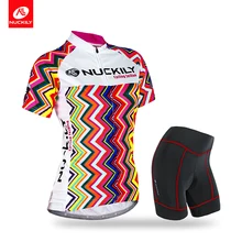 NUCKILY летний женский костюм для велоспорта из эластичного полиэстера, комплект из джерси и пены GG003NS359