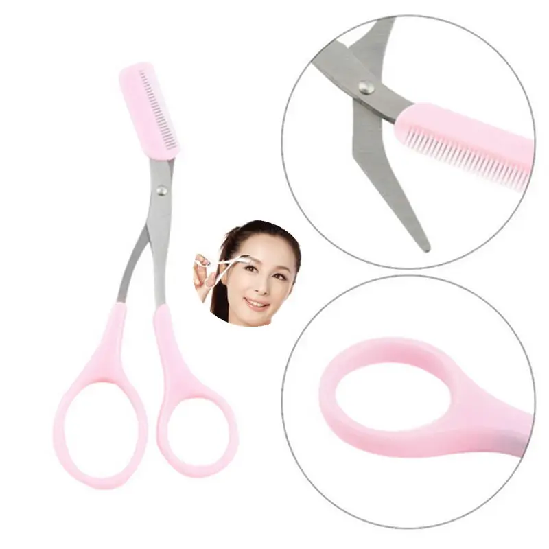 1pc Eyebrow Trimmer Eyelash Thinning Shears Comb Scissors Shaping