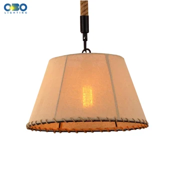 Vintage Hemp Rope Linen Weave Lampshade Iron Pendant Lamp Shop/Coffee House Indoor Lighting Pendant Lights Bar E27 110-240V dynasty lighting art decorative pendant lights europe style hanging lights iron antique vintage glass e27 e26 holder for indoor