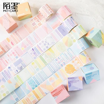 

Colourful Label Stickers Washi Tape Planner Memo Tapes Simple Writable Masking Tape DIY Diary Bullet Journal Accessories