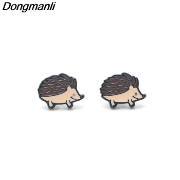 

P3097 Wholesale 20pair/lot Cute Hedgehog Pierce Ear Stud kids Cute Earrings For Womens Enamel Earrings Jewelry Gifts Girls