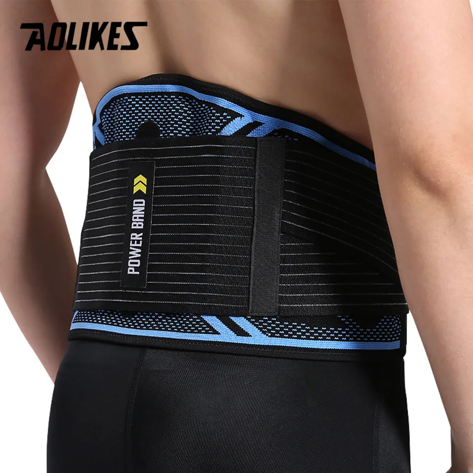 

AOLIKES Waist Support 6 springs waist trainer fitness weightlifting belt Adjustable Elastic Double Banded sports Lumbar Brace