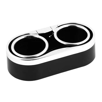 

Black Plastic Double Hole Cup Car Drink Bottle Can Holder Stand