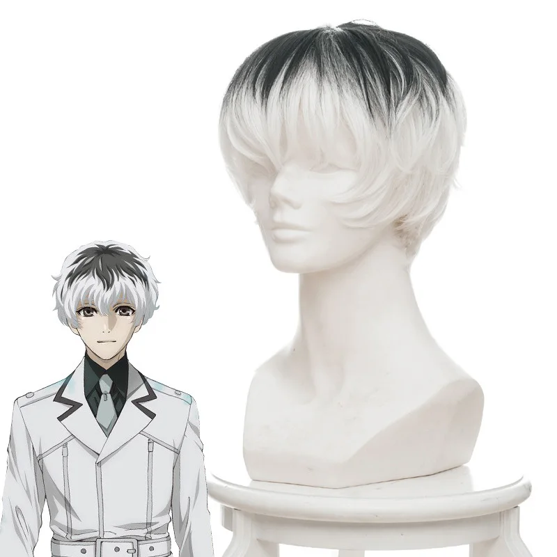 Coshome-Tokyo-Ghoul-pelucas-Kaneki-Ken-Cosplay-peluca-trajes-Re-Yonebayashi-Saiko-peluca-Negro-Azul-pelo