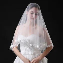 One Layer Bridal Veils 2019 Appliques Edge One Layer Wedding Accessories In Stock 1.5m Wedding Veils Free Shipping