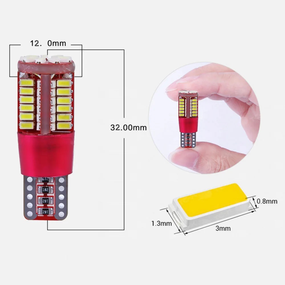 2 шт. ошибок T10 2,2 W CANBUS W5W 194 168 3014 SMD 57 светодиодный просвет белое свечение, теплое белое свечение, парковка светильник