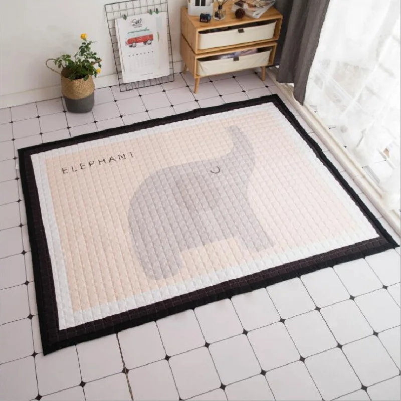 Tapetes de Jogo do Bebê Decoração para Casa Animais Veados Elefante Raposa Urso Girafa Anti-skid Cobertor Crianças Tapete Estilo Nórdico Quarto Foto Adereços 4 tapetes de jogo do bebê cobertor crianças