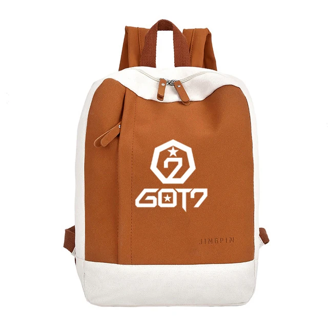 Женский тканевый рюкзак с надписью «Sac A Dos Exo Got7 Wanna One», два раза Monsta X Seventeen, черный, розовый, Harajuku, женская сумка, рюкзак - Цвет: got7P1