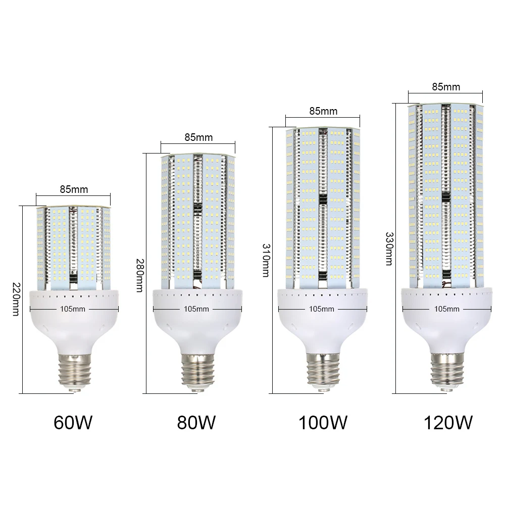 

60/80/100/120W 12000LM High Bright Spotlight E39 E40 688 LED Corn Bulb Lamp Light for Wall High Bay Warehouse Pathway Highway