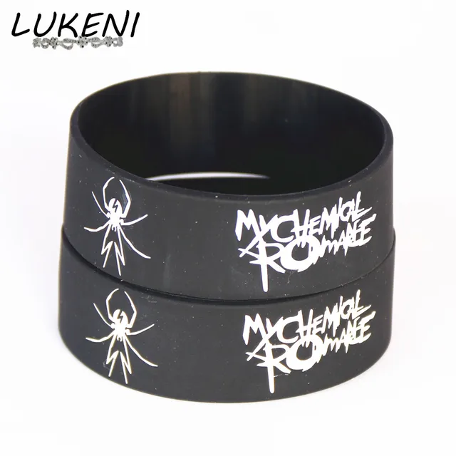 1pc Hot My Chemical Romance Silicone Wristband Rubber Men 1pc Hot My Chemical Romance Silicone Wristband Rubber Men Bracelet Spider Punk Rock Band