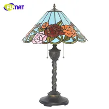 FUMAT стеклянная художественная настольная лампа Европейский стиль Роза витраж элегантный классический светильник для гостиной отеля Ресторан Светильник