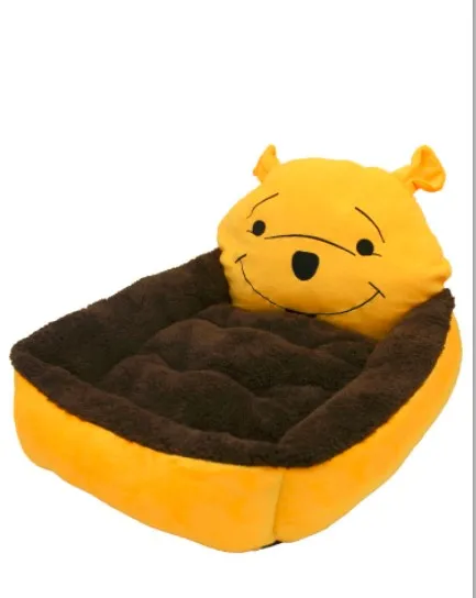 Yellow winnie bear 5 стилей милый мультфильм дизайн кровать для питомца щенка Подушка Дом Питомник теплые мягкие фланелевые кошки собаки постельные принадлежности/коврики товары для животных - Цвет: Yellow winnie bear