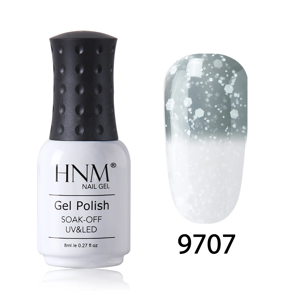 HNM 8 мл зимний Счастливый снежный термо-Хамелеон Гель-лак изменение температуры дизайн ногтей настроение Цвет гель лак Гибридный лак