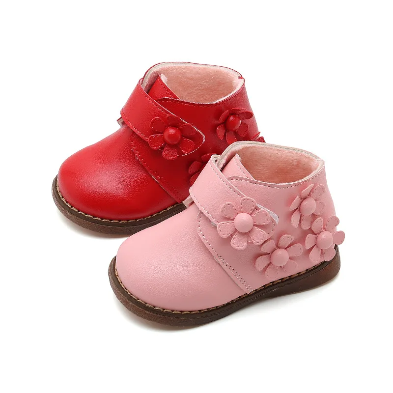 Kids Boots For Girls Winter Flower Ankle Snow Baby Girl Boots Toddler