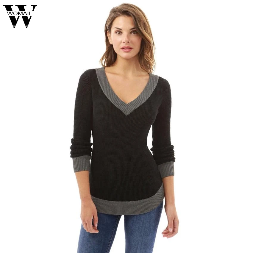 Sweater 2017 knit sweater women V-Collar fashion batwing knit sweater winter sweater                         nov19