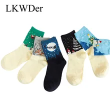 5 пар женских носков теплые с Санта-Клаусом и оленем Снеговик Хлопковые женские носки Meias Calcetines в трубке Новогодние рождественские нарядные носки