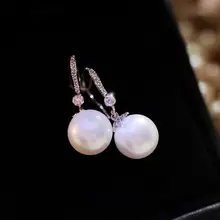 925 пробы серебряные Роскошные серьги-гвоздики с имитацией жемчуга, маленькие циркониевые серьги для женщин, Стерлинговое серебро, ювелирные изделия Brinco VES6090