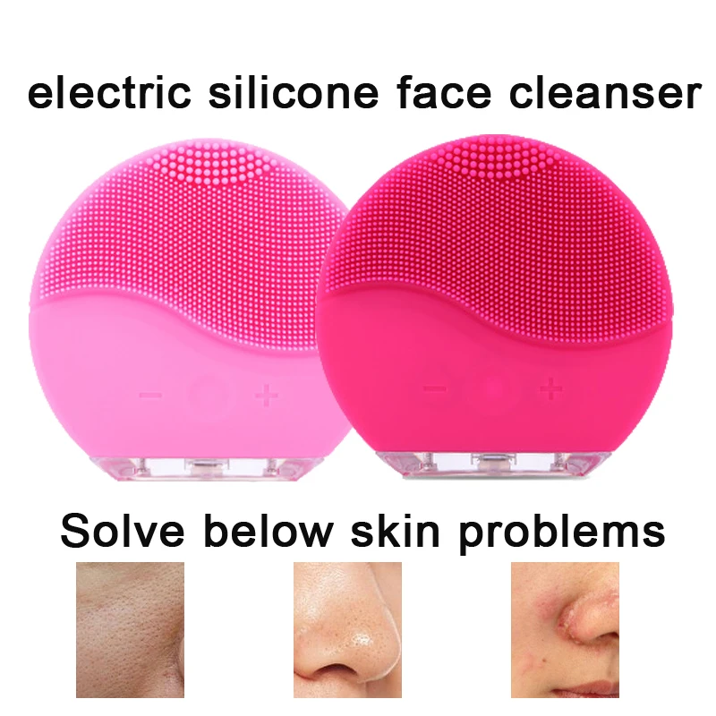 

Mini electric Facial Cleansing Brush Sonic Vibration Mini Face Cleaner Silicone Deep Pore Cleaning Electric waterproof Massager