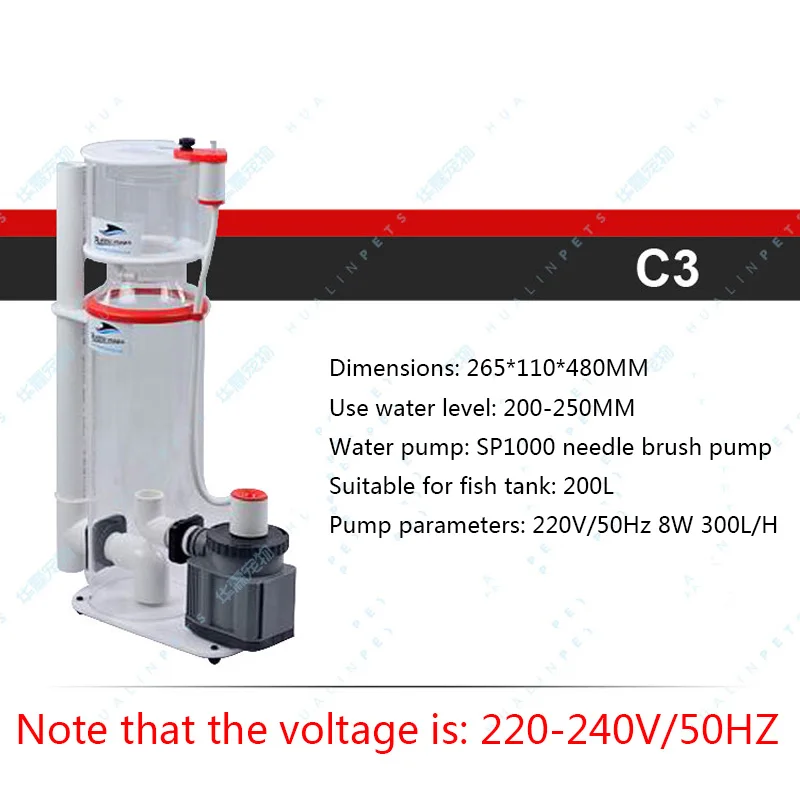 Bubble-маг сепаратор протеина коралловый цилиндрический фильтр аквариумный скиммер аквариум C3 C3+ C3.5 C5 C5A C5.5 C6 C7 C9 - Цвет: C3