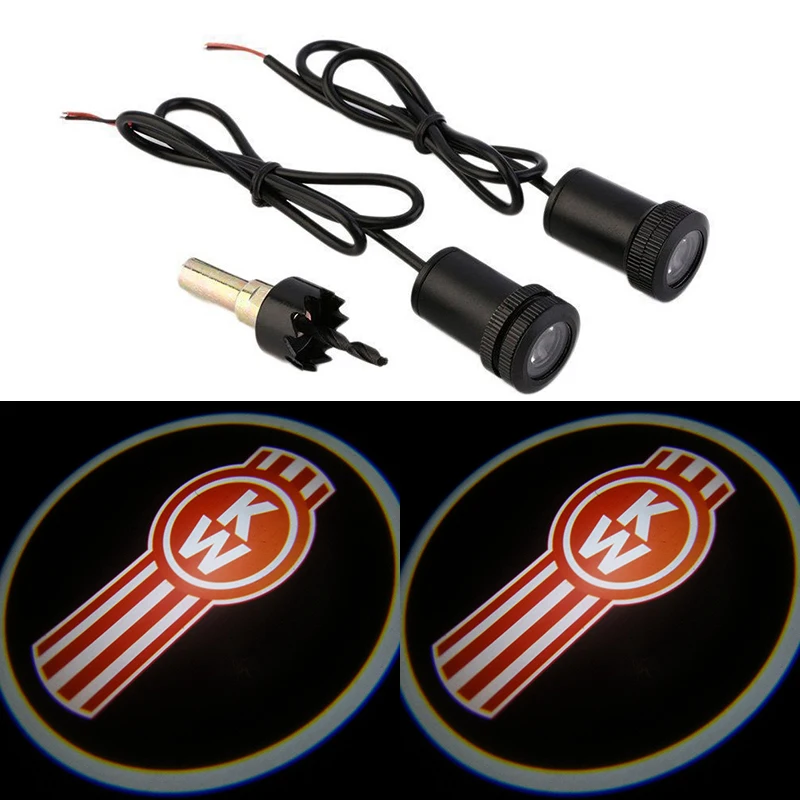 2 قطع aeing ترحيب شبح ظل أضواء led باب المجاملة العارض مصابيح صالح لل kenworth