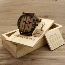 2017 BOBO BIRD Marque Calendrier Affichage Hommes Cadran En Bois Montre En Bois Montres-Boîte Cadeau En Bois-Brun Bracelet En Cuir C-I17M