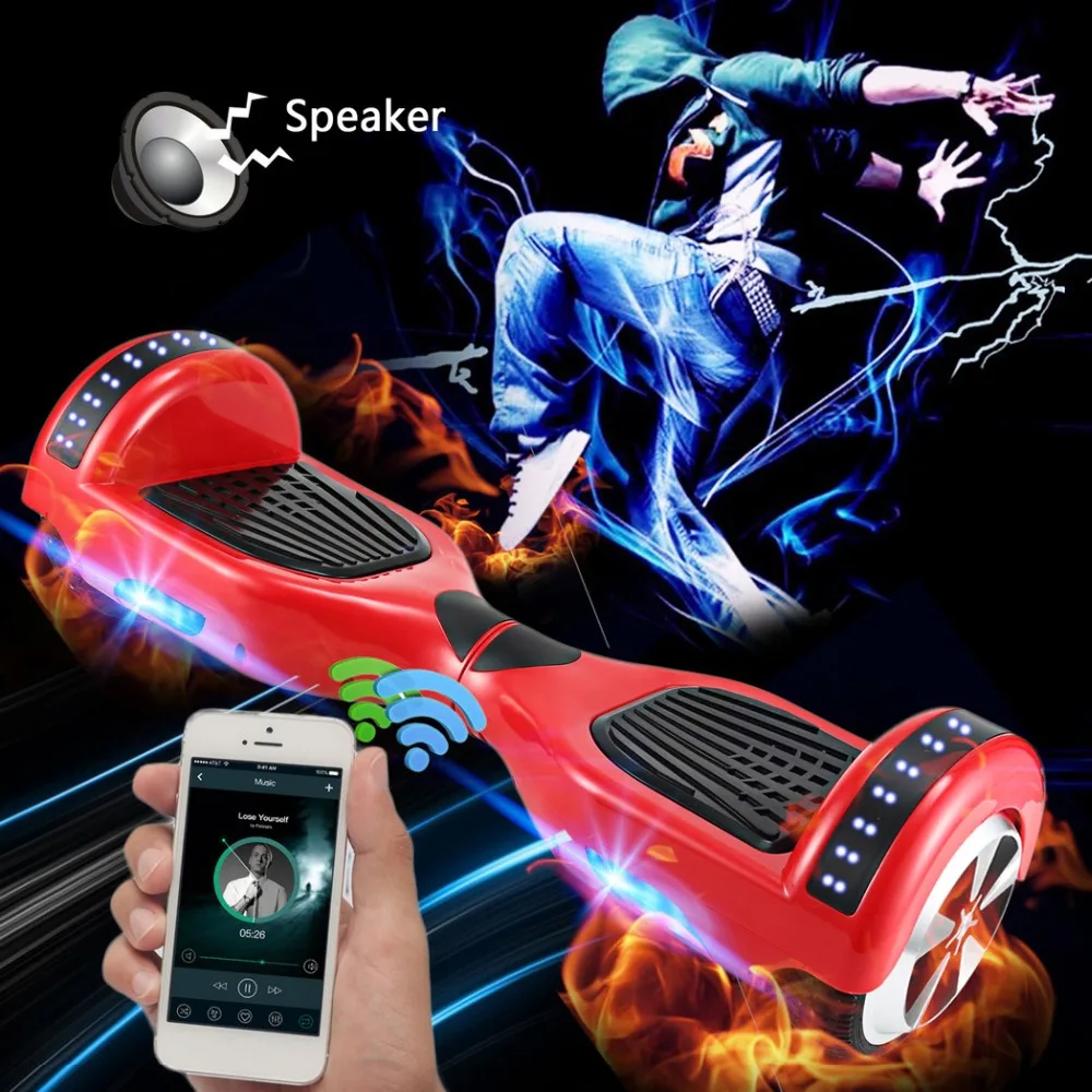 

6.5'' Two Wheel Electric Scooter Bluetooth Hoverboard Adult Skateboard Self Balancing Smart Scooter with Speaker Led hover board