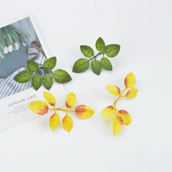 

10pcs Artificial plants decorative flowers wreaths home decoration accessories diy gifts box cheap silk green leaf fake Leaves
