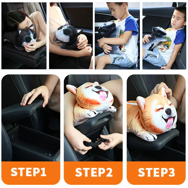 

Car Armrest Box Tissue Box Car with Tray Dog Charcoal Car Ornaments Automobiles Hanging Accessories Cute Pet Cartoon